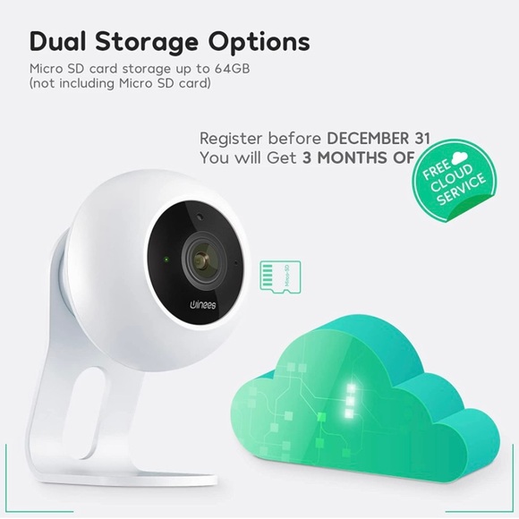 Indoor Security Camera, Baby Monitor Wi-Fi Smart Home IP Camera w/ Motion Detect - Picture 6 of 8